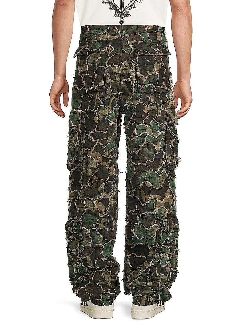 Washed Camo Cargo Pants