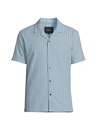 Sinclair Striped Cotton Dobby Camp Shirt