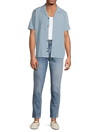 Sinclair Striped Cotton Dobby Camp Shirt