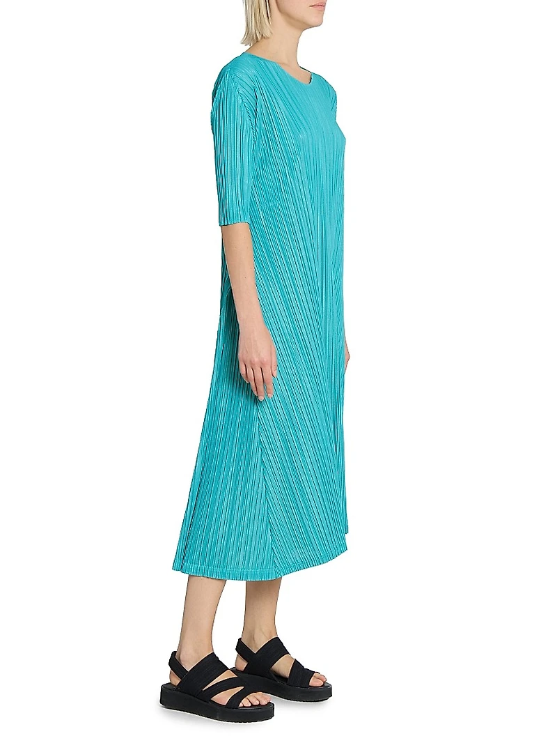 Mellow Pleats Midi-Dress
