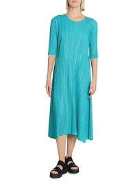 Mellow Pleats Midi-Dress