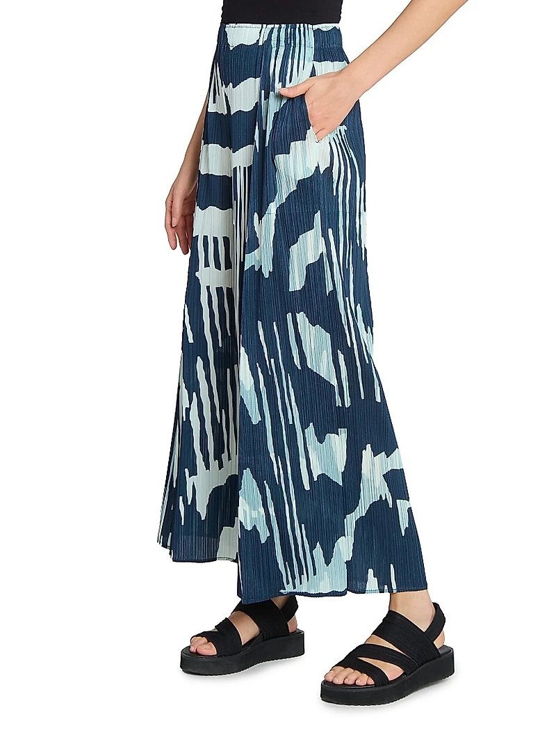 Refraction Printed Wide-Leg Pants
