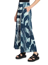 Refraction Printed Wide-Leg Pants