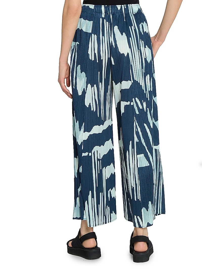 Refraction Printed Wide-Leg Pants