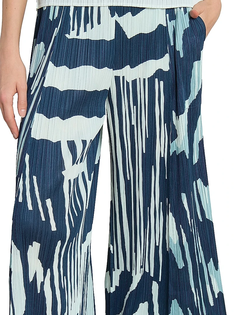 Refraction Printed Wide-Leg Pants