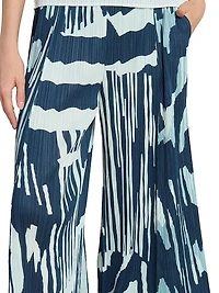 Refraction Printed Wide-Leg Pants