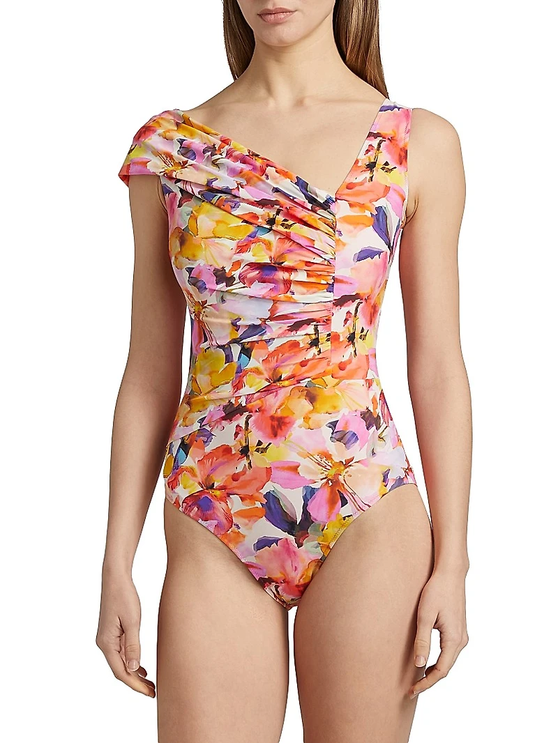 Ryobe Ruched Floral Swimsuit