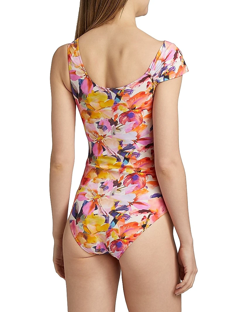 Ryobe Ruched Floral Swimsuit