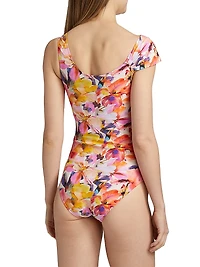 Ryobe Ruched Floral Swimsuit