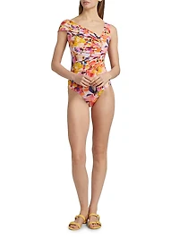 Ryobe Ruched Floral Swimsuit