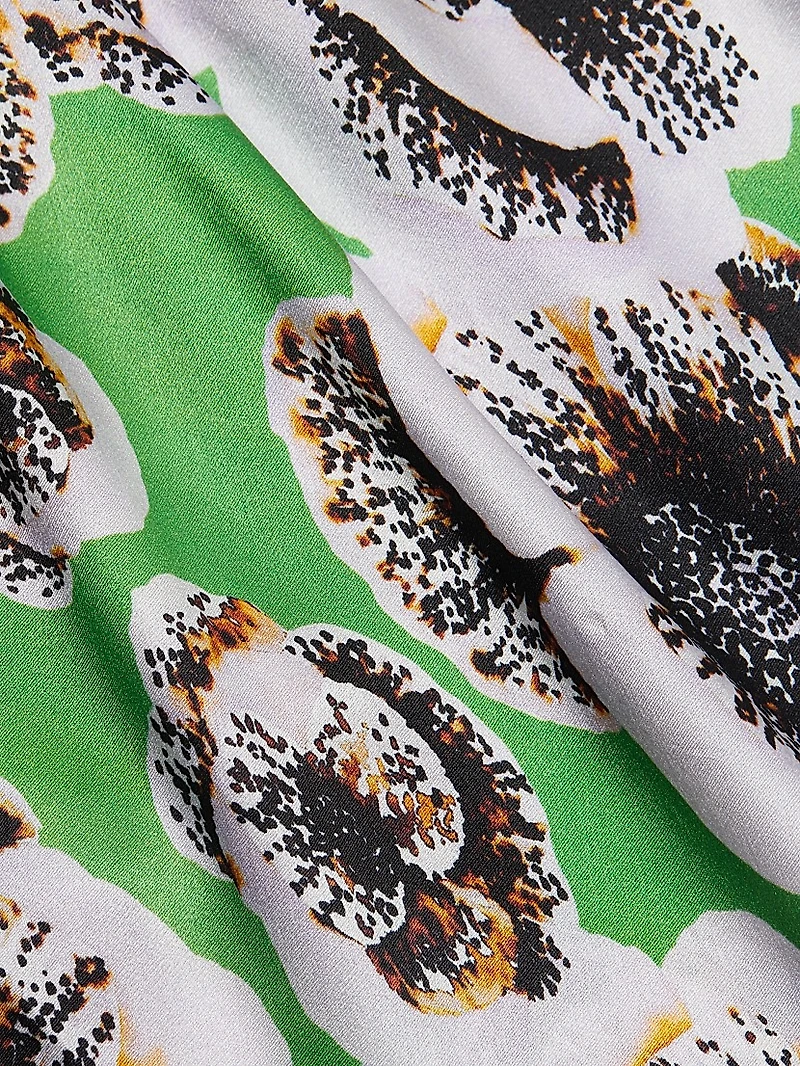 Kathleen Cut-Out Silk Long-Sleeve Maxi Dress