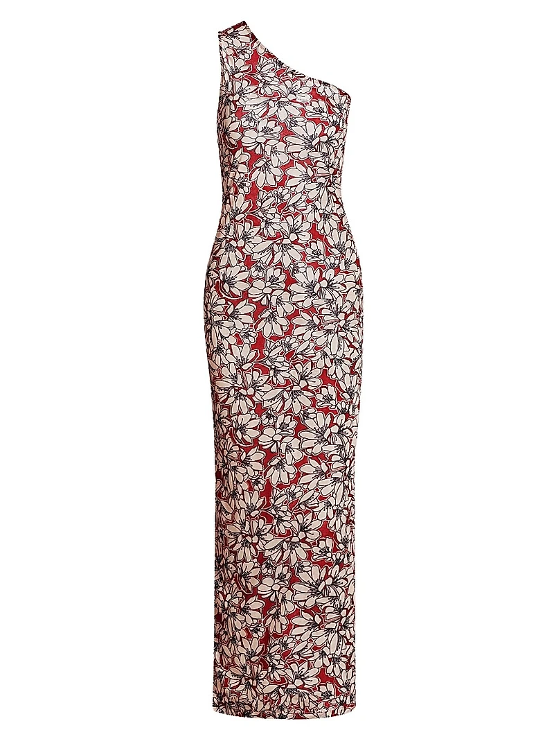 Anouk Floral One-Shoulder Maxi Dress