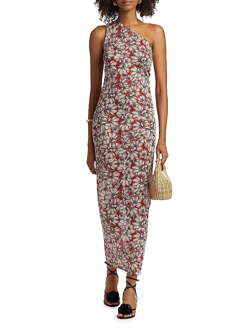 Anouk Floral One-Shoulder Maxi Dress
