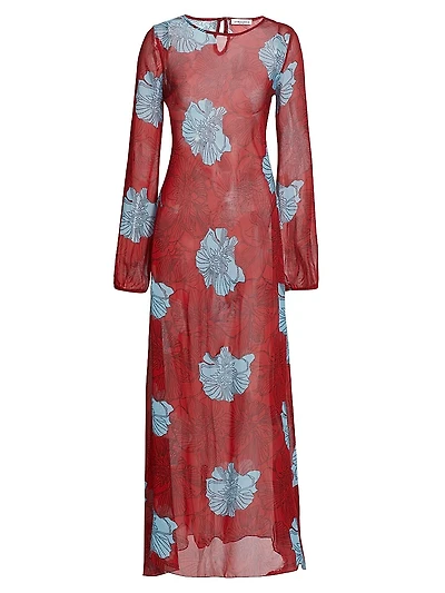April Semi-Sheer Chiffon Maxi Dress