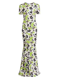 Annie Floral Short-Sleeve Maxi Dress