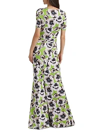 Annie Floral Short-Sleeve Maxi Dress