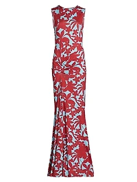 Annie Floral Stretch Jersey Maxi Dress