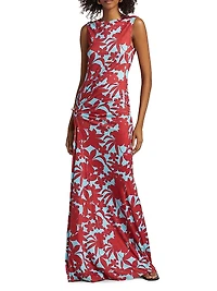Annie Floral Stretch Jersey Maxi Dress