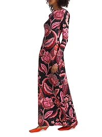 Sam Floral Stretch Jersey Body-Con Maxi Dress