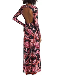 Sam Floral Stretch Jersey Body-Con Maxi Dress