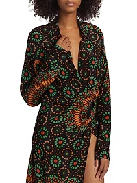 Lou Mosiac Printed Silk Maxi Dress