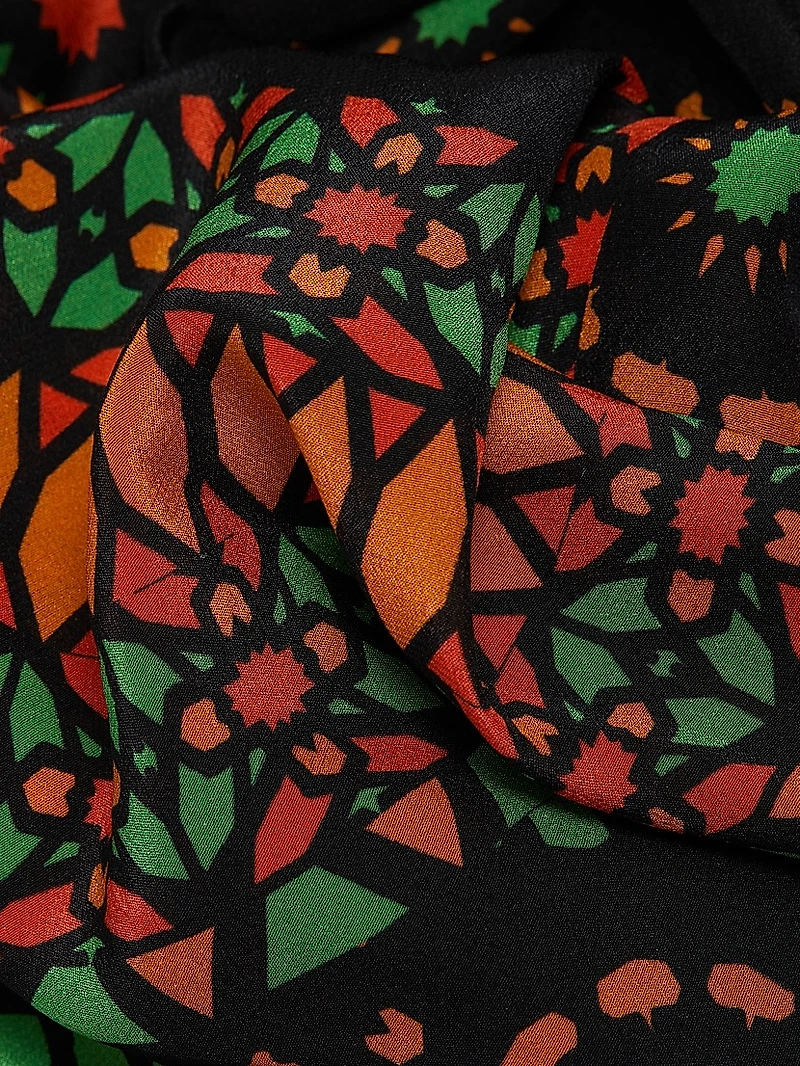 Lou Mosiac Printed Silk Maxi Dress