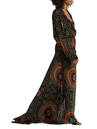 Lou Mosiac Printed Silk Maxi Dress