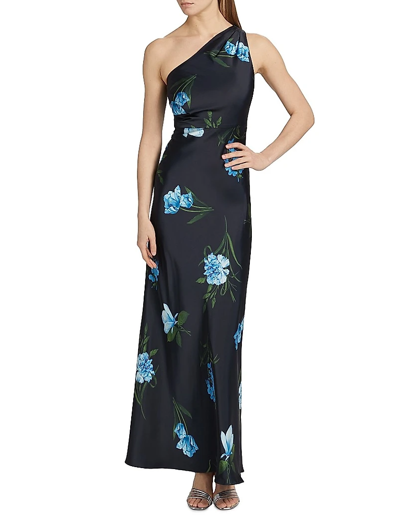 Delphine Floral One-Shoulder Maxi Dress