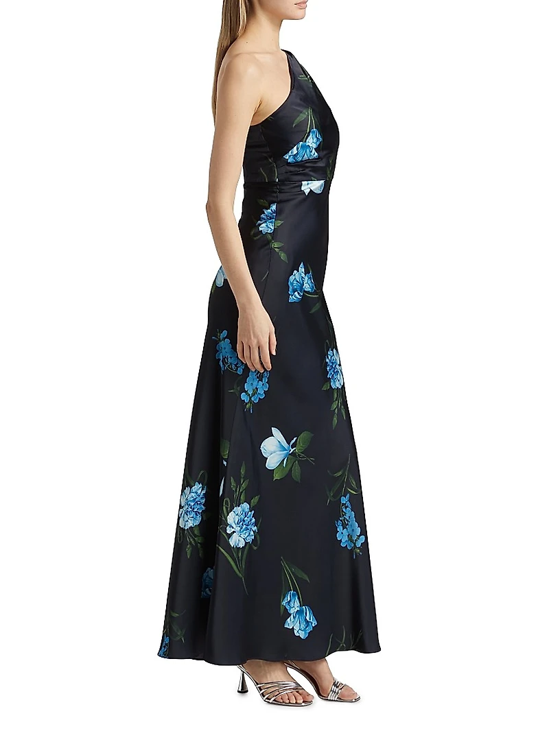 Delphine Floral One-Shoulder Maxi Dress