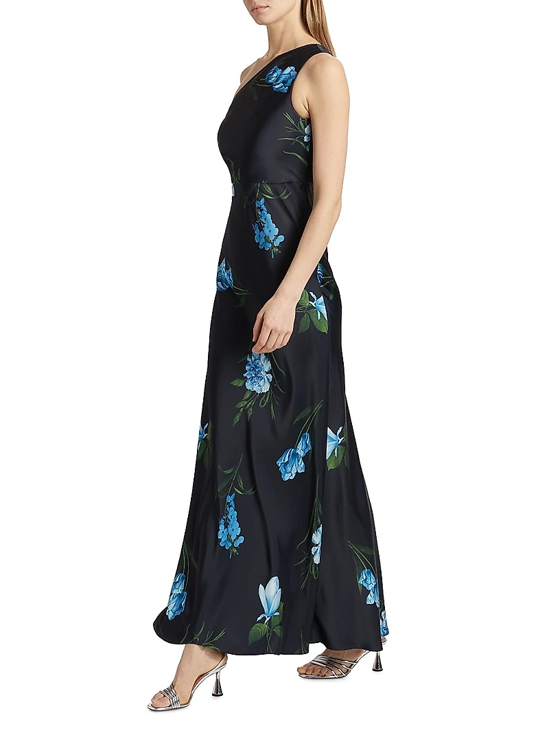 Delphine Floral One-Shoulder Maxi Dress