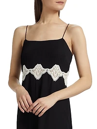 Isadora Silk Lace-Trimmed Midi-Dress