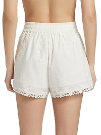Eila Embroidered Cotton Shorts