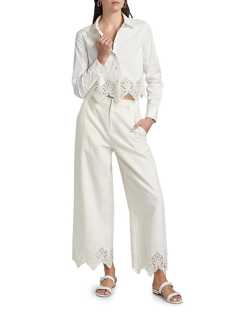 Cielo Lace-Trimmed Blouse