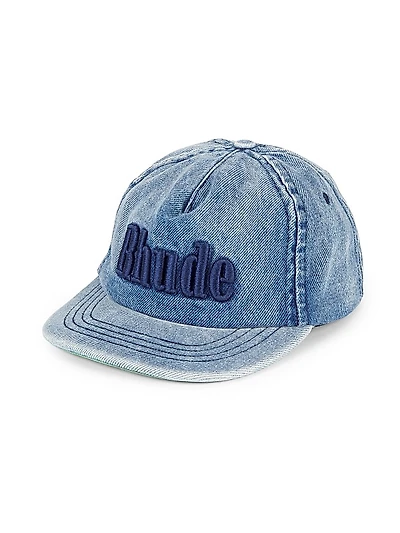 Denim Embroidered Logo Baseball Cap