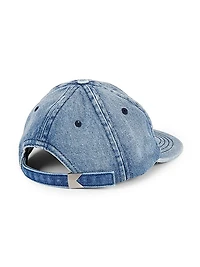 Denim Embroidered Logo Baseball Cap