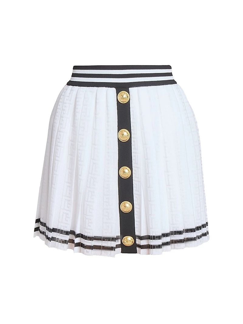Striped Logo Knit Miniskirt