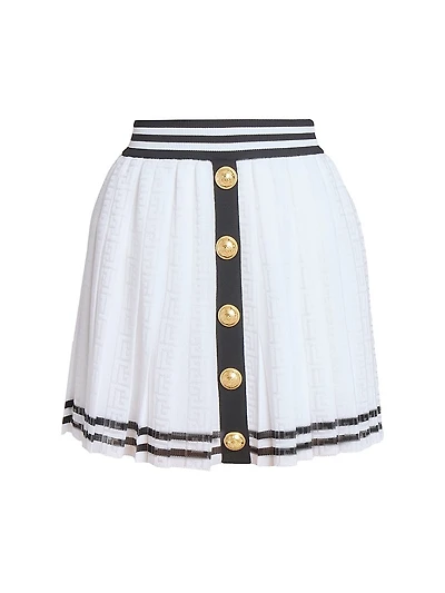 Striped Logo Knit Miniskirt