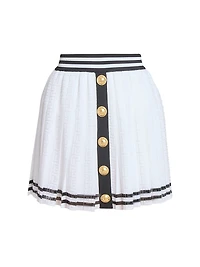 Striped Logo Knit Miniskirt