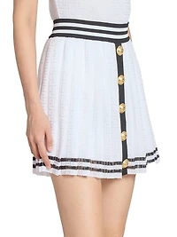 Striped Logo Knit Miniskirt