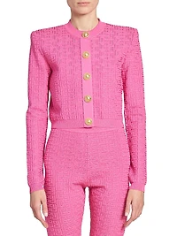 Logo Knit Cropped Cardigan