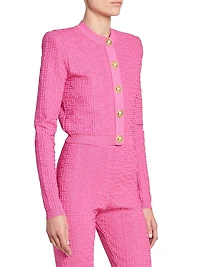 Logo Knit Cropped Cardigan