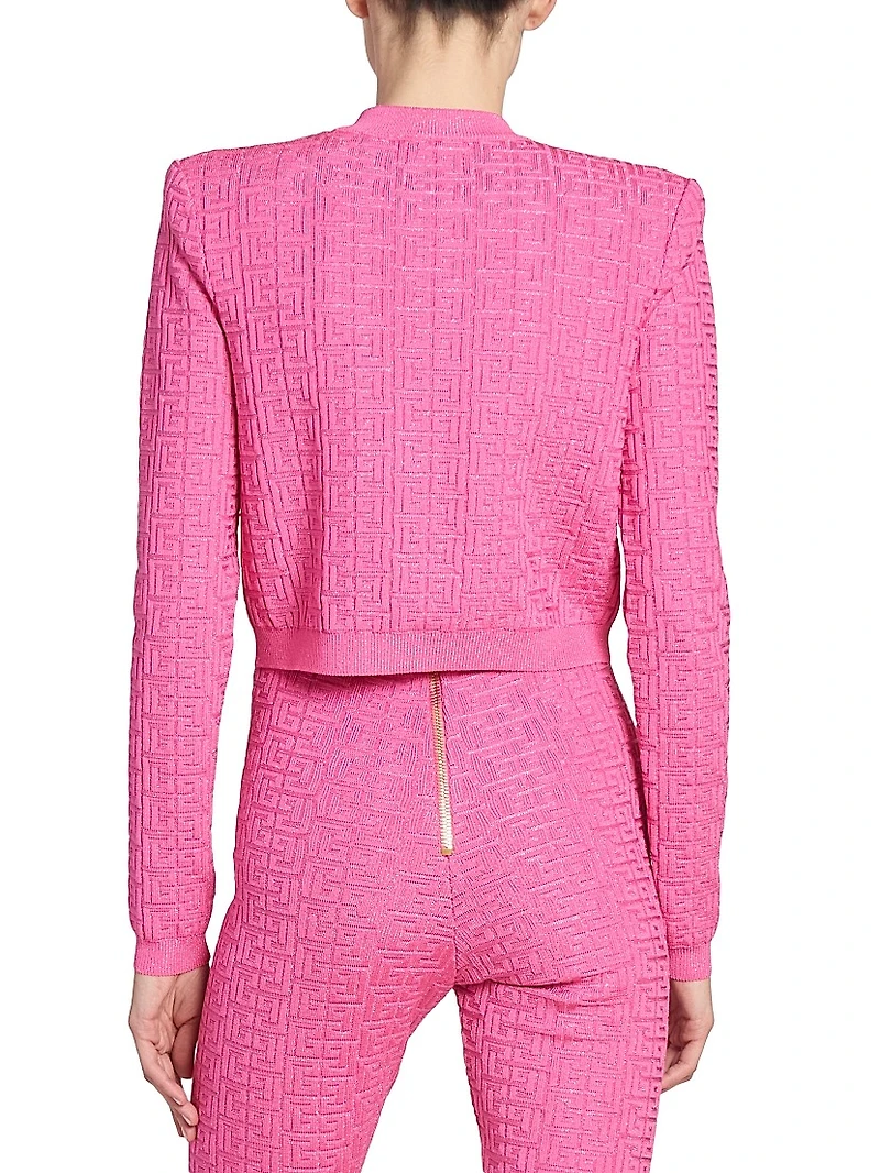 Logo Knit Cropped Cardigan