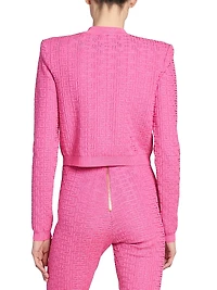 Logo Knit Cropped Cardigan