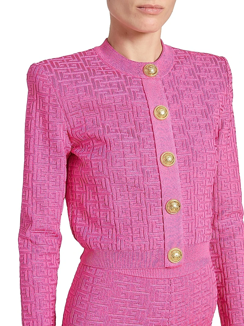 Logo Knit Cropped Cardigan