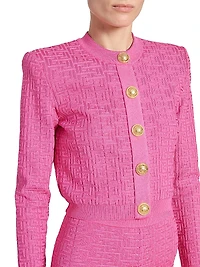 Logo Knit Cropped Cardigan