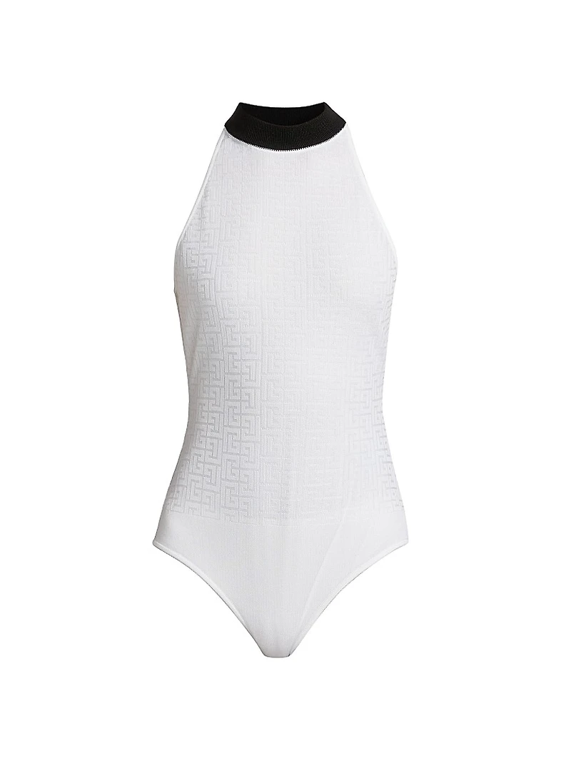 Logo Knit Sleeveless Bodysuit