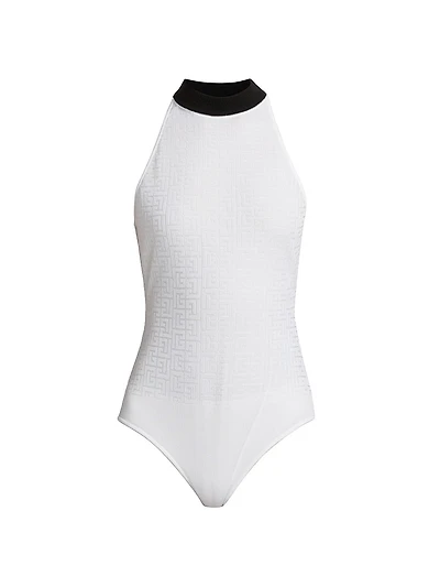 Logo Knit Sleeveless Bodysuit