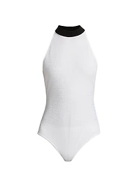 Logo Knit Sleeveless Bodysuit