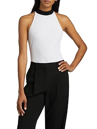Logo Knit Sleeveless Bodysuit