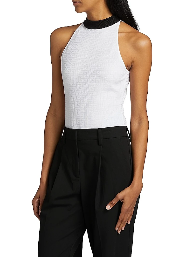 Logo Knit Sleeveless Bodysuit